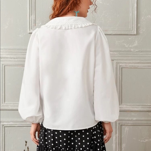 BRAND NEW Statement Collar Blouson Sleeve Top Size S - Picture 3 of 5